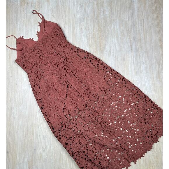 ASTR The Label Lace A-Line Spaghetti Strap Romantic Boho Chic Midi Dress Medium - Picture 13 of 16